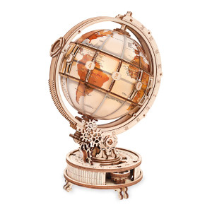 Robotime - Luminous Globe 3D Wooden Puzzle, Electric Version - ST003D