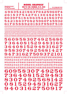 Woodland Scenics - Numbers Roman R.R. Decal Red - 710