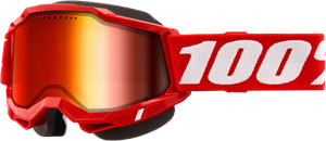 100-percent - Accuri 2 Snowmobile Goggle Red W/ Red Mirror Lens - 50022-10011