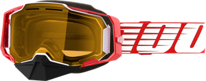 100-percent - Armega Snowmobile Goggle Red W/ Yellow Lens - 50007-10010
