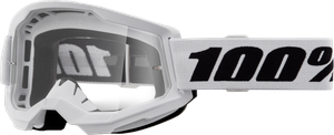 100-percent - Strata 2 Goggle White Clear Lens - 50027-00019
