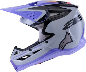 Alpinestars - Jettson Sm3 Youth Helmet Gry/purp/blk Glossy Ys - 8303226-9277-YS