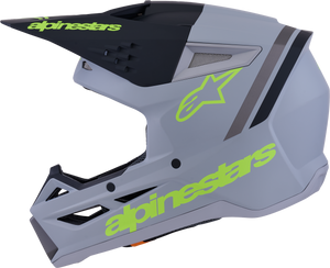Alpinestars - Sm3 Radium Helmet Gry/blk/ylw Fluo Matt Md - 8300826-9510-M