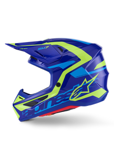 Alpinestars - Sm7 Deed Helmet Blue/ylw Fluo Glossy Sm - 8302426-7253-S