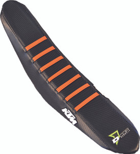 D-cor - Seat Cover Ktm Sx 85  Blk / Org Ribs - 30-30-103