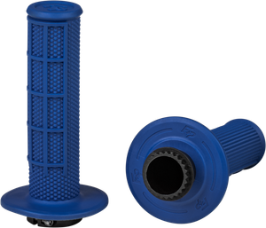 Fire Power - Control Mx Lock-on Grips Blue Half Waffle - 24-0204