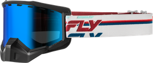 Fly Racing - Focus Snow Goggle Red/whte W/smoke/dark Blue Lens - 37-50089