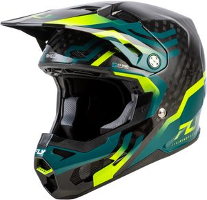 Fly Racing - Formula S Carbon Byte Helmet Black Carbon/teal/lime Lg - 73-4453L
