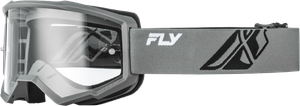 Fly Racing - Youth Focus Goggle Grey/black W/ Clear Lens - 37-51168Y
