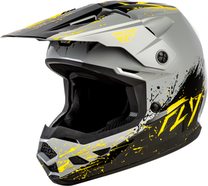 Fly Racing - Youth Kinetic Drip Helmet Grey/black/yellow Yl - 73-8679YL