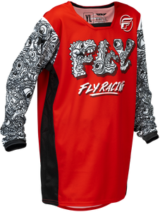 Fly Racing - Youth Kinetic Mutant Jersey Red/white/black Ym - 379-526YM