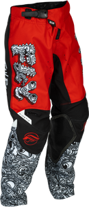 Fly Racing - Youth Kinetic Mutant Pants Red/white/black Sz 18 - 379-53618