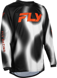 Fly Racing - Youth Kinetic Torch Jersey Black/white/orange Ym - 380-525YM
