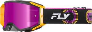 Fly Racing - Zone Elite Goggle Blk/yel/pur W/ Magenta Mirror/smoke Lens - 37-51915