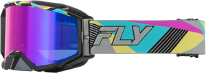 Fly Racing - Zone Elite Retro Goggle Neon W/ Magenta Mirror/blue Lens - 37-51921