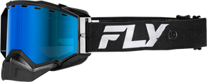 Fly Racing - Zone Snow Goggle Black/black W/sky Blue Mirror/blue Lens - 37-50280