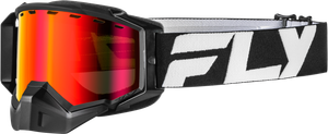 Fly Racing - Zone Snow Goggle Blk/whte W/red Mirror/amber Lens - 37-50284