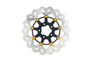Gbrakes - Rotor 11.8" Floating Wave Fr Black/gold Buttons - GBDU073