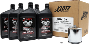 Klotz - Basic Harley Davidson 5qt Synthetic Oil Change Kit - KH-109