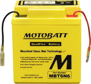 Motobatt - Battery Mbt6n6 Sealed Factory Activated - MBT6N6