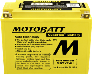 Motobatt - Battery Mbtx24u Sealed Factory Activated - MBTX24U