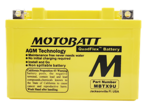 Motobatt - Battery Mbtx9u Sealed Factory Activated - MBTX9U