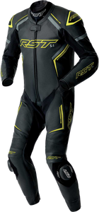 Rst - S1 D3o Suit Blk/gry/flo Yel Leather Lg - 103604F.YEL-44