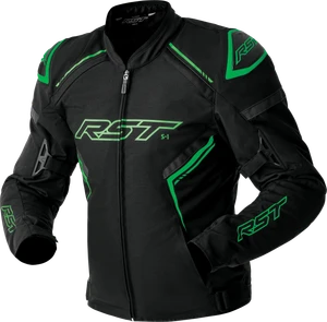 Rst - S1 D3o Textile Jacket Black/grey/flo Grn Sm - 103614F.GRN-40