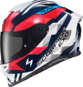 Scorpion Exo - Exo-r1 Air Full Face Helmet Carbon Rastor Red/wht/blue Sm - R1C-2203