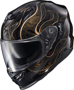Scorpion Exo - Exo-t520 Helmet Nama-shimi Black/gold Lg - T52-2305