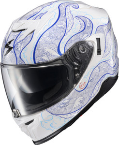 Scorpion Exo - Exo-t520 Helmet Nama-shimi White/blue Md - T52-2314