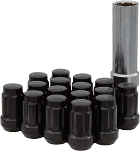 Sedona - 16/pk 12mmx1.25 Tapered Lug Nuts 60 Splined Black - DFC-54125B