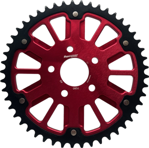 Supersprox - Stealth 49t Rear Sprocket Red Alum Car  Blk Steel Teeth - RST-7080:49-RED