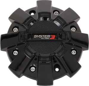 System 3 - St7 Center Cap Dual Fit Bolt-in Gloss Black - CAPS3-170
