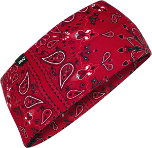 Zan - Sportflex Headband Upf50+ Red Paisley - HBL106