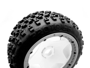 HPI Racing - PROT TIRE (White / Baja 5B Rear / 2pcs) - 67969