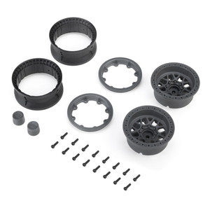 Axial - 1.9" KMC Grenede Beadlock Wheels (2), Gray - -4688