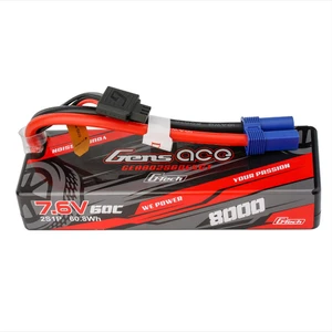 Gens - G-Tech 8000mAh 7.6V 2S1P 60C HardCase Lipo Battery Pack w/ EC5 Plug - 802S60E5GT