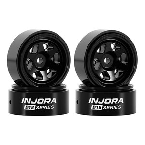 Injora - 0.7" D18 6-Spoke Beadlock Wheels (W7001) - W7001BK-18