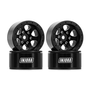 Injora - 1.0" Aluminium Beadlock Wheels (W1012) - YQW-1012BK