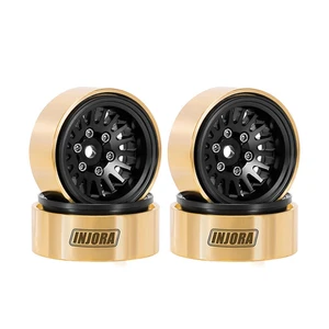 Injora - 1.0" Plus Brass Beadlock Wheels (W1109) - YQW-1109BK