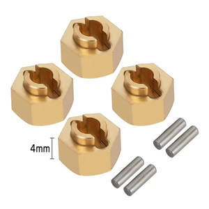 Injora - 4mm Brass Wheel Hex for SCX24 - SCX24-34GD