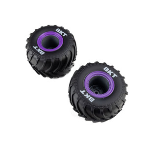 Losi - MT Tires; Purple Beadlock, Premounted (2): Mini LMT - -4460