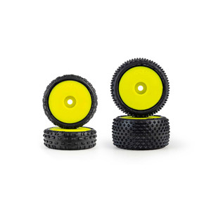 Pro-line Racing - Wedge Front and Prism Rear Carpet Tires Mounted 7mm Yellow (4): Losi Micro-B - 1035512