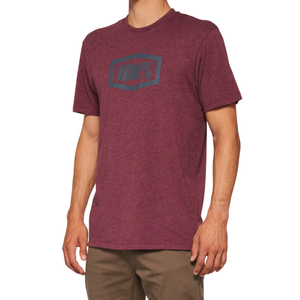 100-percent - Icon Ss Tee Maroon Heather Lg - 20000-00032