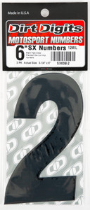 Dirt Digits - #2 6" Black Super X Digits 3/pk - SX63B-2