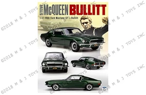 Acme 1:12 Steve Mcqueen Bullitt - 1968 Ford Mustang Gt (green) - Diecast