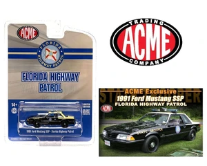 Acme 1:64 1991 Ford Mustang Ssp Florida Highway Patrol Limited Edition - Acme Exclusive - Diecast