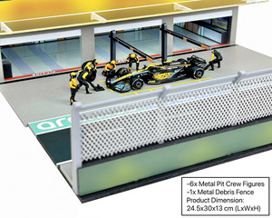 American Diorama 1:64 Figures Set Grand Prix Paddock Diorama W L.e.d. - Team Orange - Mijo Exclusives - Diecast