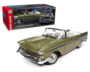 Auto World 1:18 1957 Chevrolet Bel Air Convertible - Laurel Green - Diecast